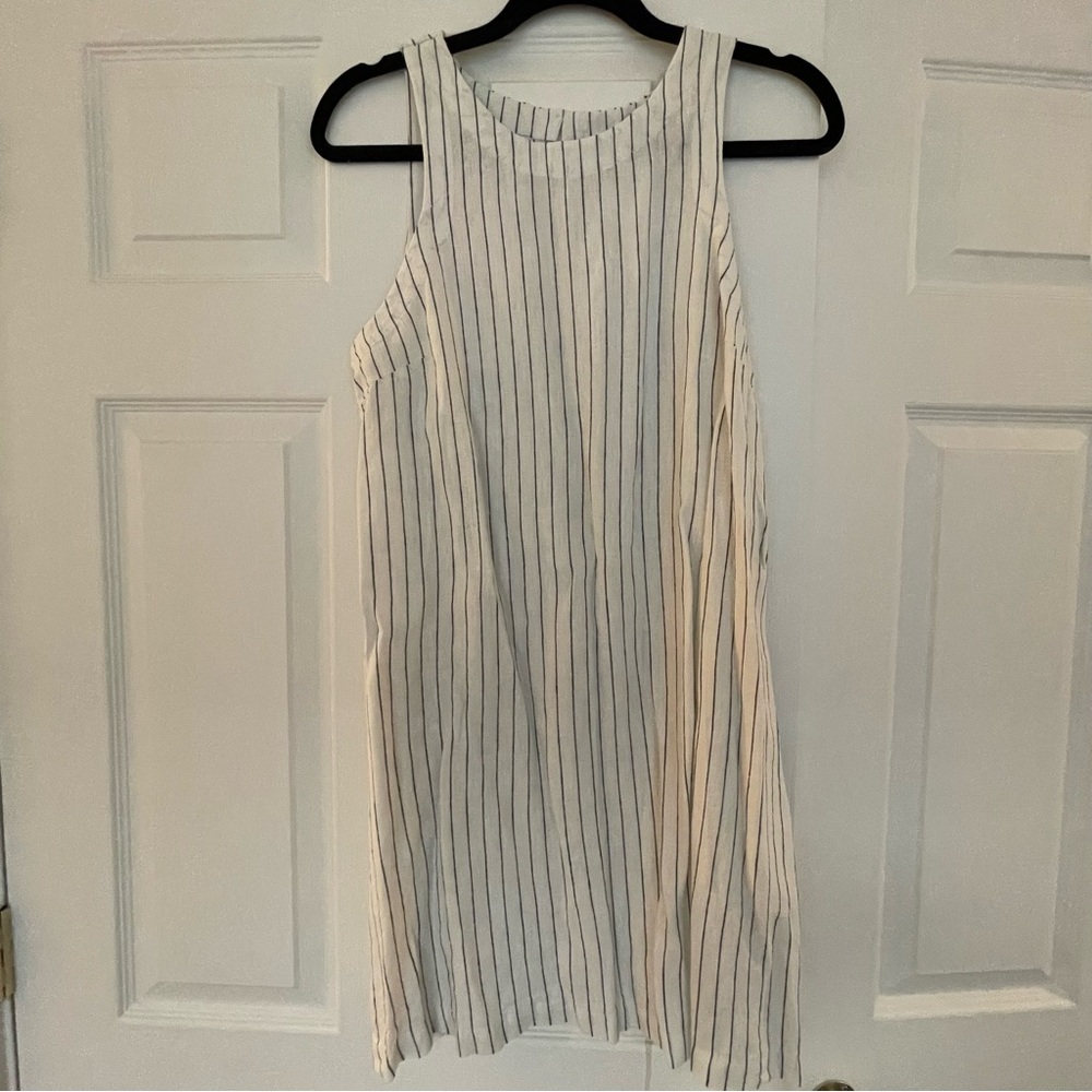 a new day White and Black Striped Midi Dress